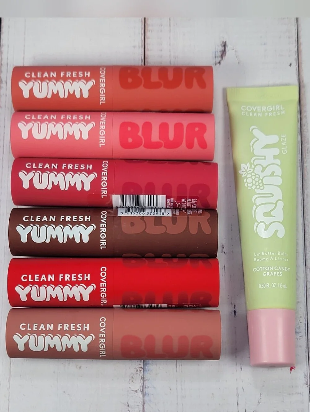 CoverGirl Clean Fresh Yummy Blur Lipstick & Squishy Glaze Lip Balm Bundle NEW!